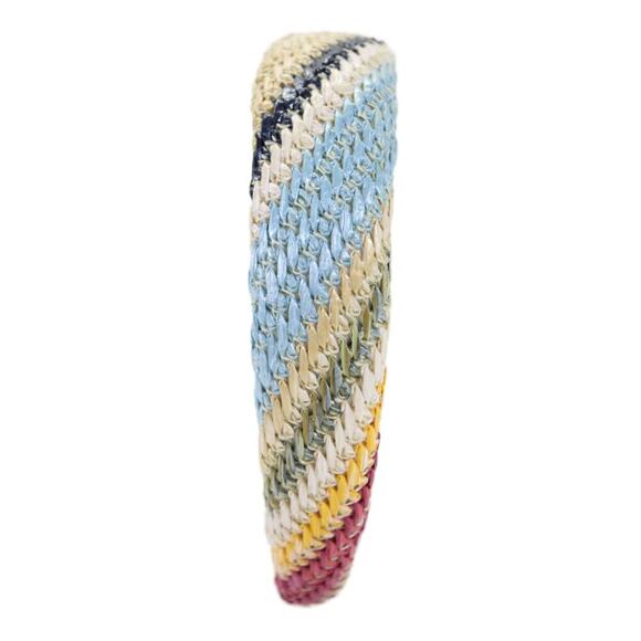 RARE Lele Sadoughi Raffia Woven Alice Headband Gold Logo NWOT - Picture 4 of 8